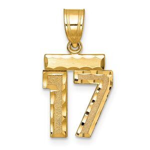 14k Yellow Gold, Varsity Collection, Small D/C Pendant Number 17
